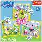 Pussel - 3-i-1 - Glada dagen med Peppy - Peppa Gris Trefl 34849