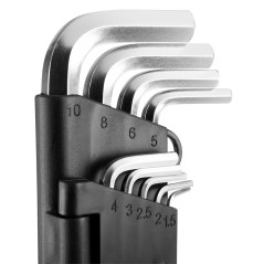 Sexkantiga nycklar 1,5-10 mm, set med 9 stycken.