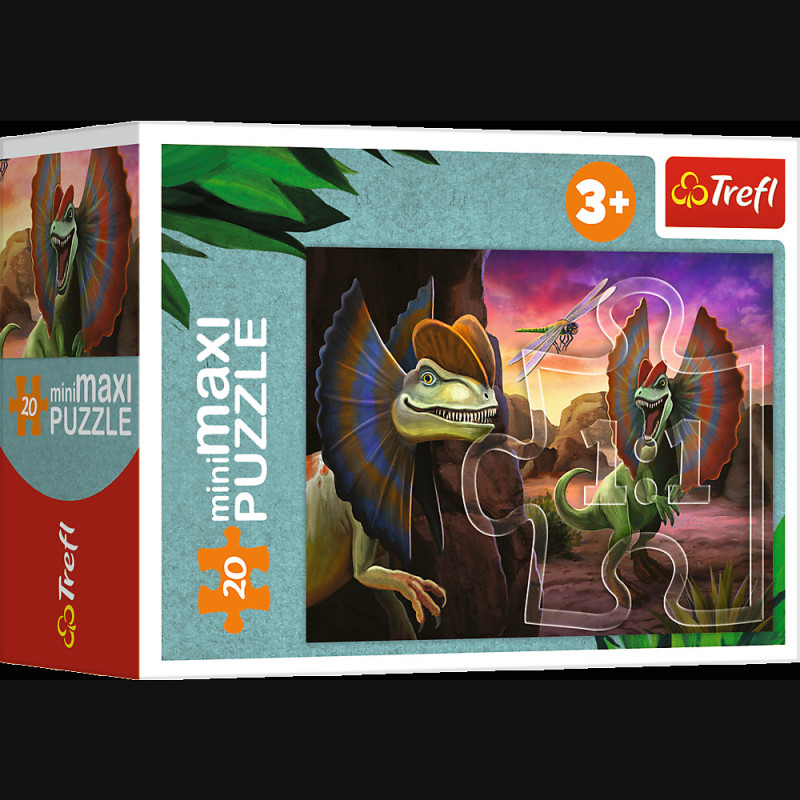 Pussel - miniMaxi - Upptäck dinosauriernas värld - Trefl 56036