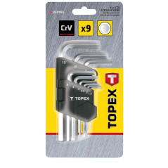 Sexkantiga nycklar 1,5-10 mm, set med 9 stycken.