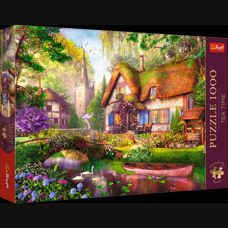 Pussel- 1000 Premium Plus - Teatid Mysig stuga i skogen Trefl 10804
