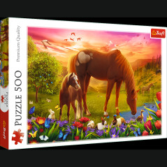 Pussel - 500 - Hästar på ängen Trefl 37451