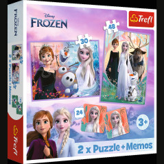 Pussel - 2 i 1 + minnesspel - Prinsessor i sitt rike - Disney Frost 2 trefl 93335