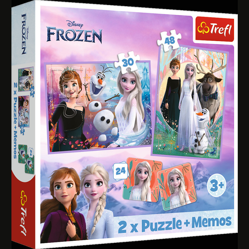 Pussel - 2 i 1 + minnesspel - Prinsessor i sitt rike - Disney Frost 2 trefl 93335