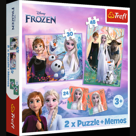 Pussel - 2 i 1 + minnesspel - Prinsessor i sitt rike - Disney Frost 2 trefl 93335