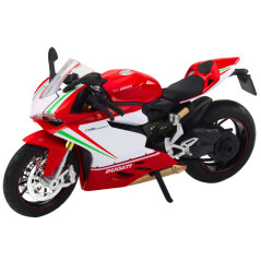 Sportig motorcykel i metall rött vitt ljus ljud 112