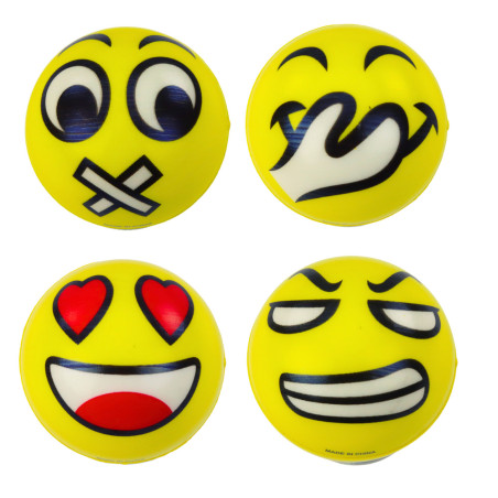 Boll för att studsa, krama, skumgummi boll emotikon 6cm