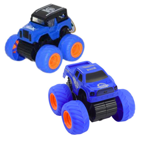 Terrängklättringsfordon med gult och blått drivsystem