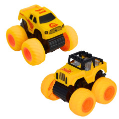 Terrängklättringsfordon med gult och blått drivsystem