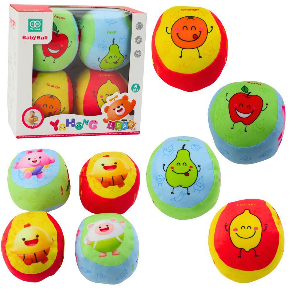 Set med mjuka bollar för småbarn Fruktfärgade 4 stycken Set med mjuka bollar för småbarn Fruktfärgade 4 stycken