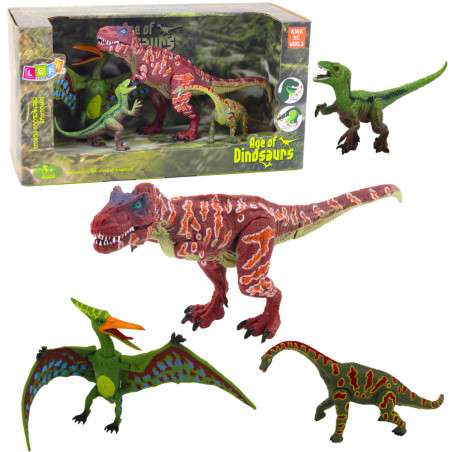 Set med Rörliga Dinosauriefigurer Ben och Mun 4 st.
