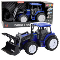 Traktor för bondgård med rörlig skopa, ljus och ljud, blå 110