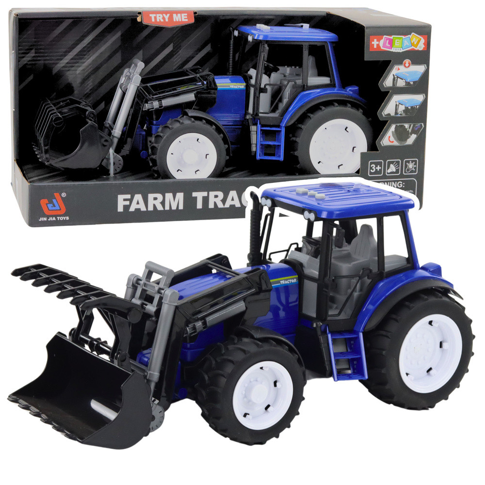 Traktor för bondgård med rörlig skopa, ljus och ljud, blå 110 Traktor för bondgård med rörlig skopa, ljus och ljud, blå 110