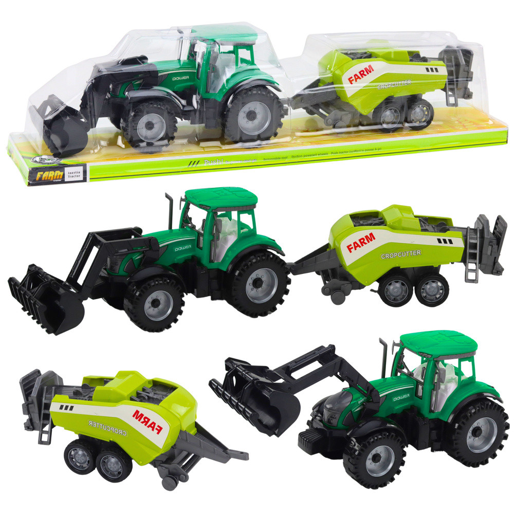 Traktor med lastare och grönmålning. Traktor med lastare och grönmålning.