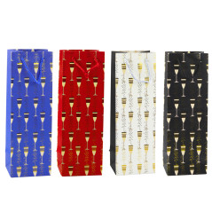 Presentpåse för flaska med motiv av glas 36 x 12 x 10 cm