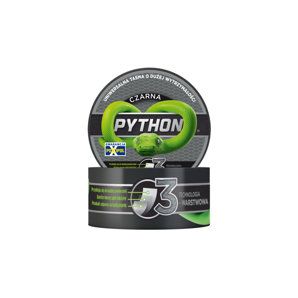 Reparationsband 3-lagers python 9m48mm, svart