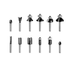 Frässet, skaft 6 mm, set med 12 stycken.