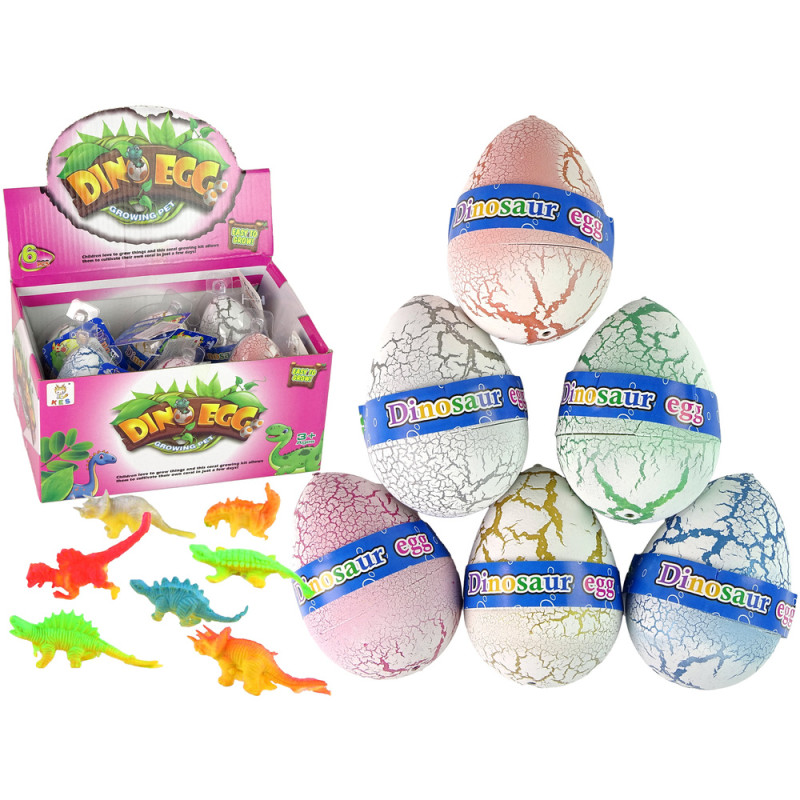 Det kläckande magiska dinosaurieägget som växer till 7,5 cm, vitt.