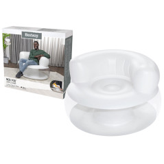 Uppblåsbar fåtölj Vit 112 x 112 x 70 cm Bestway 75138