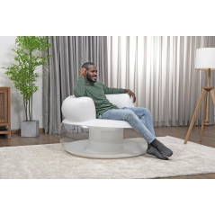 Uppblåsbar fåtölj Vit 112 x 112 x 70 cm Bestway 75138