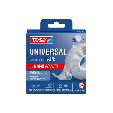 Tejp montering dubbelhäftande nano power 3m 30mm transparent