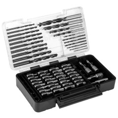Set med borr och bits, insatser, 66 delar.