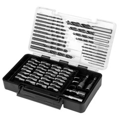 Set med borr och bits, insatser, 66 delar.