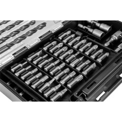 Set med borr och bits, insatser, 66 delar.