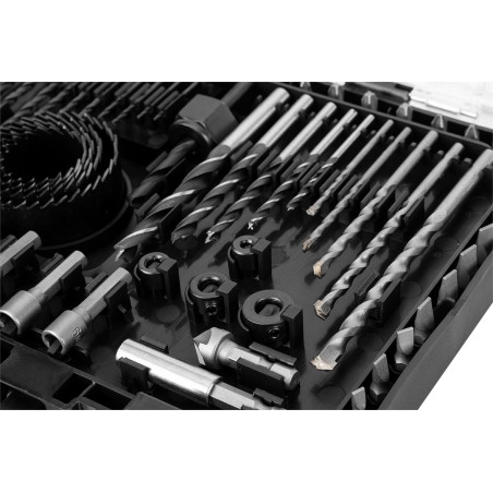 Ett set med borr och bits, hylsor, 90 delar.