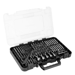 Set med borr och bits, fästen, 120 delar.