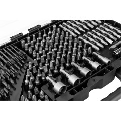 Set med borr och bits, fästen, 120 delar.