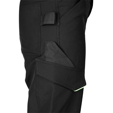 Arbetsbyxor MixMatch, 4-vägsstretch, svart-gröna, storlek XS.