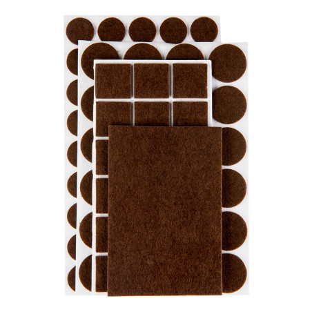 Självhäftande filtpad, bruna, 106 stycken.