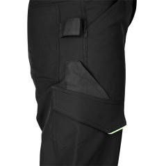 Arbetsbyxor MixMatch, 4-vägs stretch, svart-gröna, storlek S