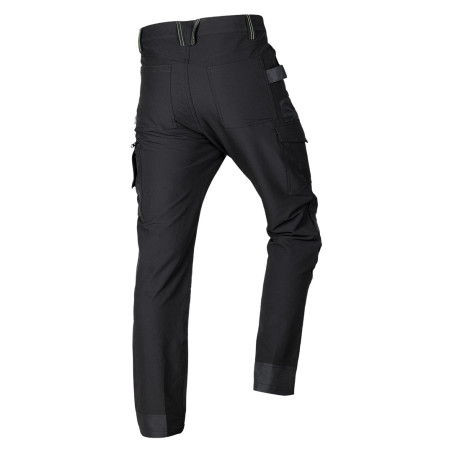 Arbetsbyxor MixMatch, 4-vägsstretch, svart-gröna, storlek L.