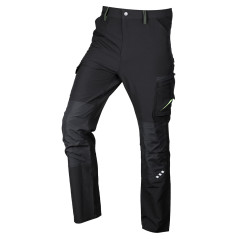 Arbetsbyxor MixMatch, 4-vägsstretch, svart-gröna, storlek XL.