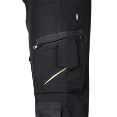 Arbetsbyxor MixMatch, 4-vägsstretch, svart-gröna, storlek XXL.