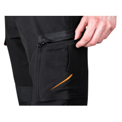 Arbetsbyxor MixMatch, 4-vägsstretch, svart-orange, storlek S