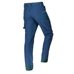 Arbetsbyxor MixMatch, 4-vägsstretch, marinblå-gröna, storlek M.