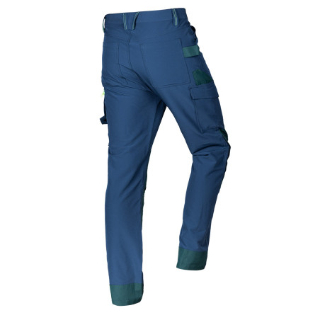 Arbetsbyxor MixMatch, 4-vägsstretch, marinblå-gröna, storlek M.