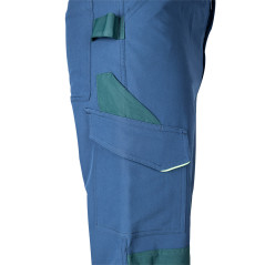 Arbetsbyxor MixMatch, 4-vägsstretch, marinblå-gröna, storlek XL.