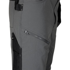 Arbetsbyxor MixMatch, 4-vägsstretch, med fickor, Cordura, grå-svarta, storlek XS.