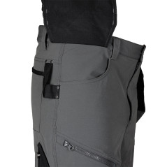 Arbetsbyxor MixMatch, 4-vägsstretch, med fickor, Cordura, gråsvarta, storlek S.