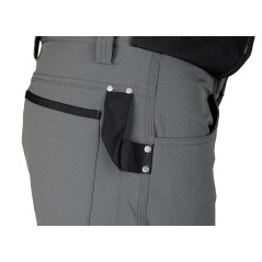 Arbetsbyxor MixMatch, 4-vägsstretch, med fickor, Cordura, gråsvarta, storlek L