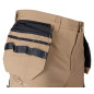Arbetsbyxor MixMatch, 4-vägs stretch, med fickor, Cordura, beige-svarta, storlek XS.