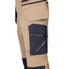 Arbetsbyxor MixMatch, 4-vägsstretch, med fickor, Cordura, beige-svarta, storlek S