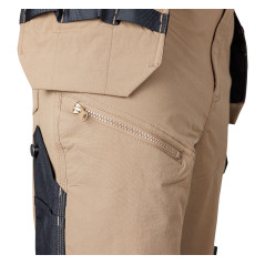Arbetsbyxor MixMatch, 4-vägsstretch, med fickor, Cordura, beige-svarta, storlek L