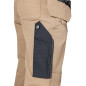 Arbetsbyxor MixMatch, 4-vägsstretch, med fickor, Cordura, beige-svarta, storlek XL.