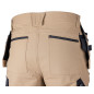 Arbetsbyxor MixMatch, 4-vägsstretch, med fickor, Cordura, beige-svarta, storlek XL.