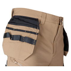 Arbetsbyxor MixMatch, 4-vägsstretch, med fickor, Cordura, beige-svarta, storlek XXL